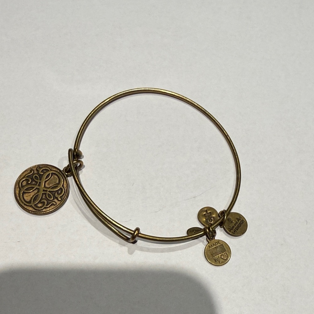 Alex and Ani Antique Gold Charm Bangle Bracelet